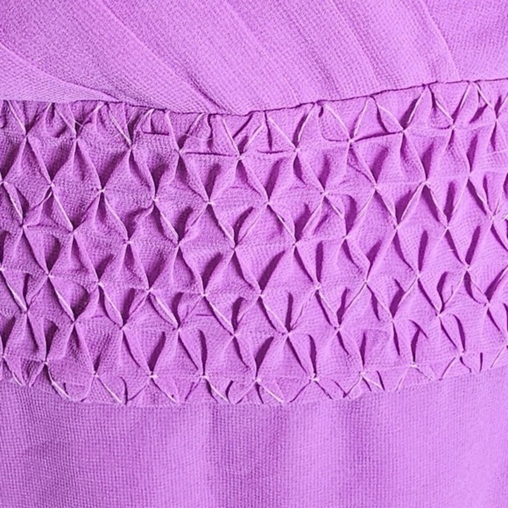 Banana Republic Size 12 V-neck Rushed, pleated Blouse Bright Lavender - Picture 11 of 12
